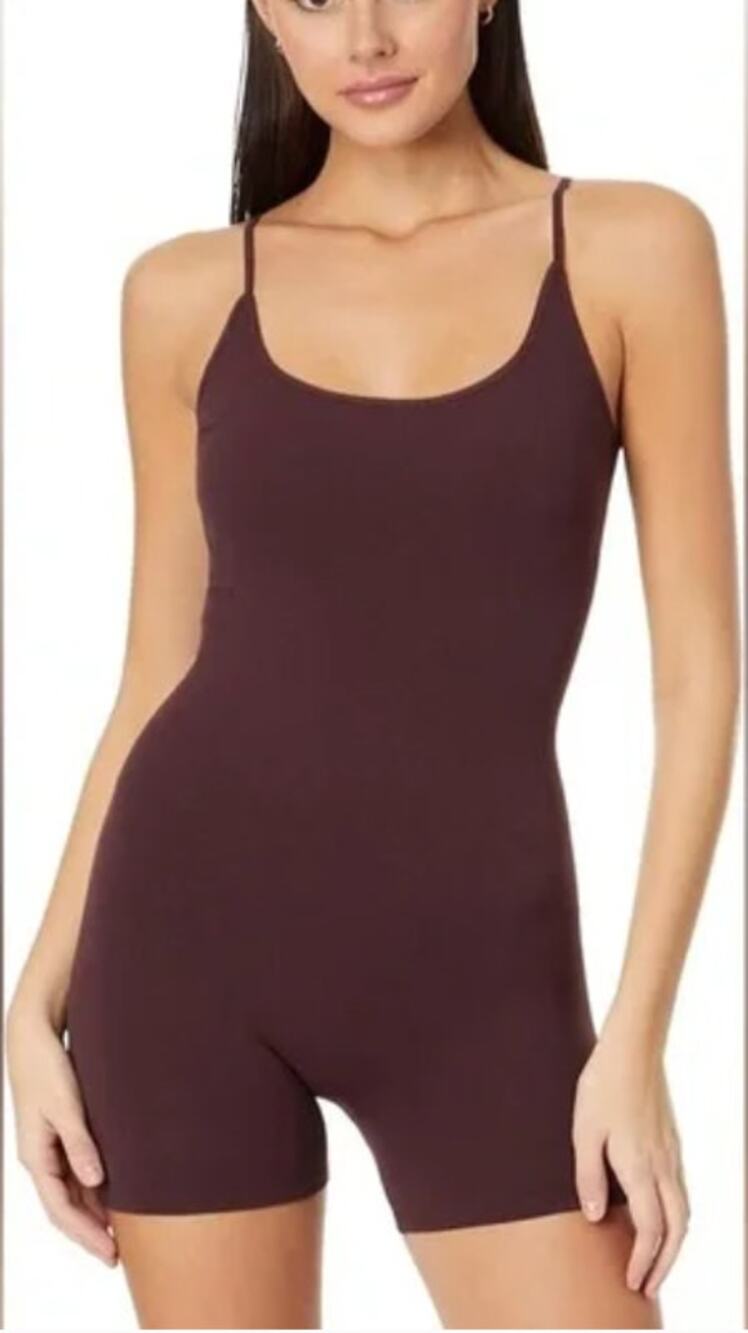 FREE PEOPLE Movement One To Watch Romper Small Rich Mahogany NWT S contour